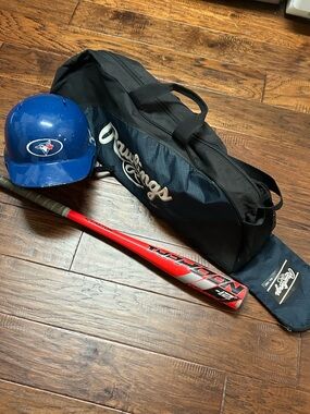 Youth Baseball Starter Set ⚾ Easton Typhoon Bat 27” + Rawlings Helmet + Bag